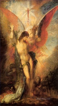  angel Painting - St Sebastian and the Angel Symbolism biblical mythological Gustave Moreau